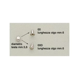 Szegecs kicsi, duplafejű, arany, 6 mm
