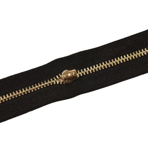 Fém cipzár, T3, arany, fekete