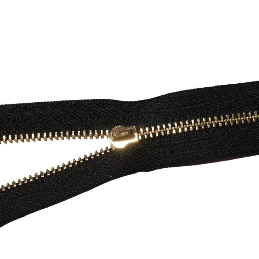 Fém cipzár, T3, arany, fekete