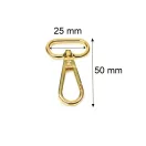 Karabiner, 25 mm, nikkel