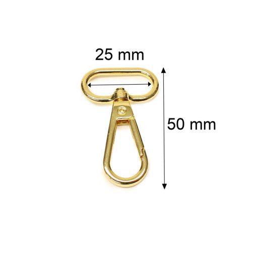 Karabiner, 25 mm, arany