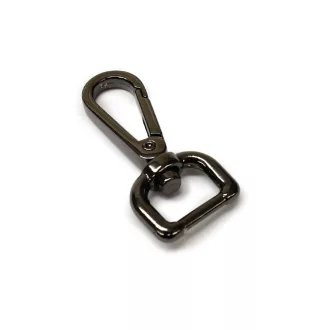 Lapos karabiner, fekete nikkel, 15 mm