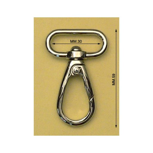 Karabiner, 30 mm, nikkel