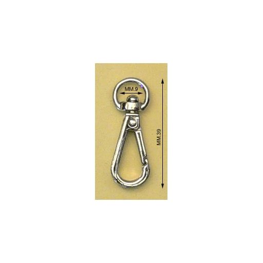 Karabiner, 10 mm, nikkel