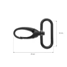 Karabiner, 30 mm, matt fekete