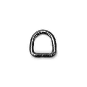 Vas D-karika, 11 x 3 mm, fekete nikkel