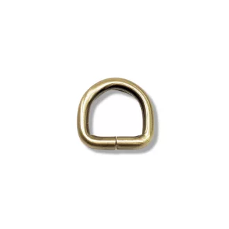 Vas D-karika, 16x16x4,5 mm, antik