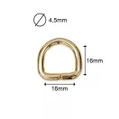 Vas D-karika, 16x16x4,5 mm, antik