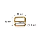 Zamak fix csúszó, 25x22x4 mm, arany
