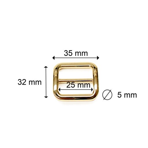 Zamak fix csúszó, 25x22x4 mm, arany