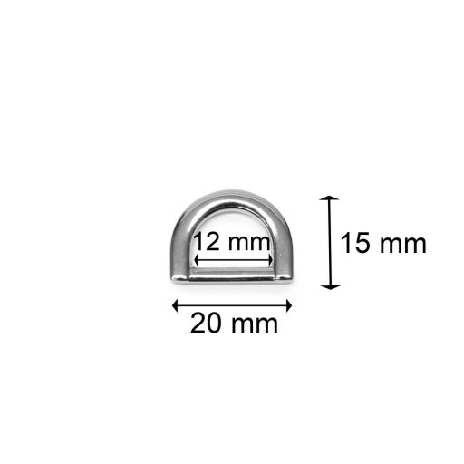 D-karika zamak, ezüst, 12 mm