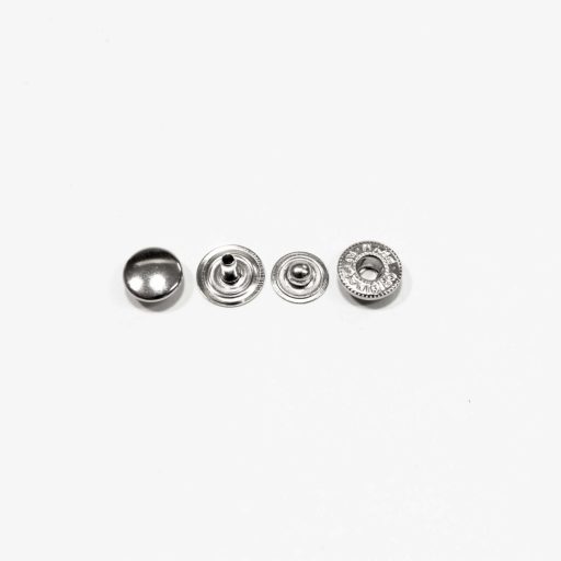 Nikkel kesztyű patent, réz, 8.8 mm átmérőjű fejjel