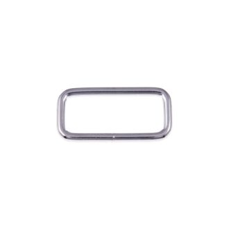 Vas téglalap fogótartó, nikkel, 40 mm x 20 mm, 4 mm vastag