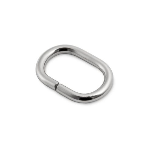 Vas ovális fogótartó, nikkel, 26x16x5 mm