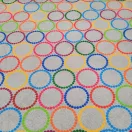 Vidám, színes karikás táska vászon