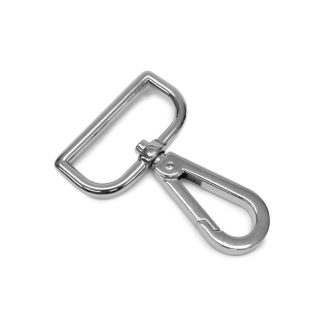 Lapos karabiner, nikkel, 40 mm