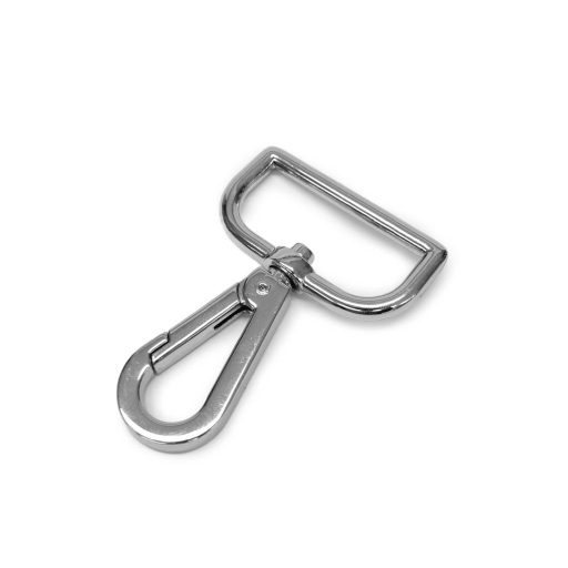 Lapos karabiner, nikkel, 40 mm
