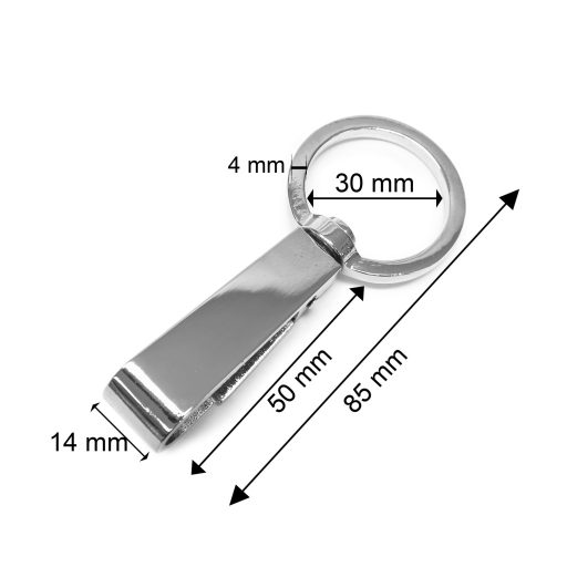 Karikás karabiner 30 mm, nikkel