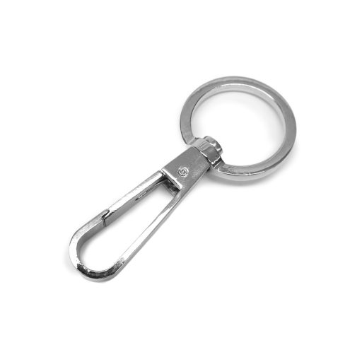 Karikás karabiner 30 mm, nikkel