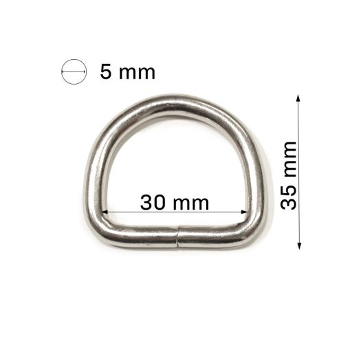 Vas D-karika, 30 mm, antik