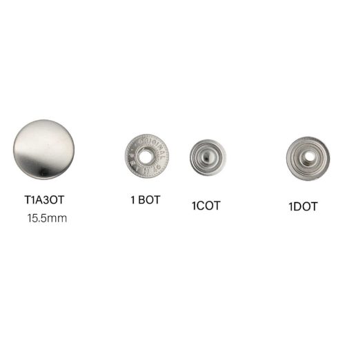 Nikkel kesztyű patent, 15 mm-es fejjel, 50 darabos csomag