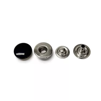 Sötétkék színű kesztyű patent, nikkel, 14 mm