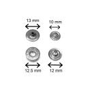 Rejtett fejű patent, réz alapú, 12,5 mm, nikkel