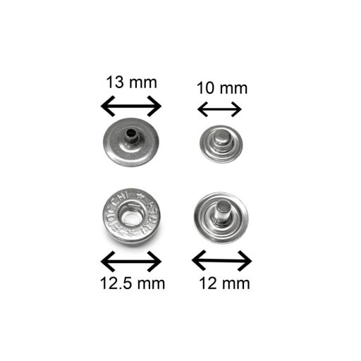 Rejtett fejű patent, 12,5 mm, nikkel