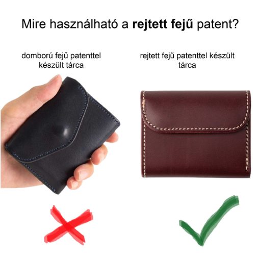 Rejtett fejű patent, 12,5 mm, nikkel