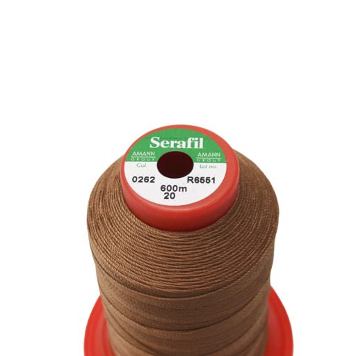 Bőrvarró cérna, közép barna 20-as, Synton