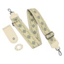 Bézs bőr táskafedél és állítható táskapánt szett, 5 cm