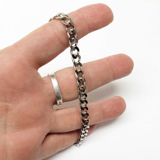 Táska lánc, nikkel, 6 mm x 8 mm