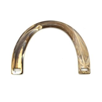 Lapos műanyag táskafül, szaru mintás, 12 cm