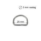 Vas D-karika, 25 x 3 mm, nikkel