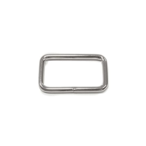 Vas téglalap fogótartó, nikkel, 30x16x4 mm 