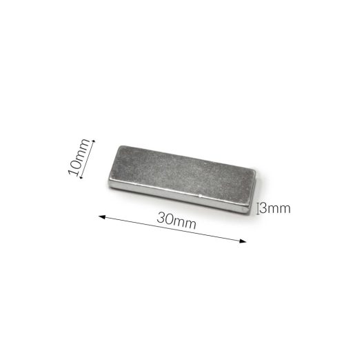 Bevarrható mágnes, vastag, 30 mm x 10 mm x 2 mm