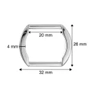Íves fogótartó dísz, 20 mm, ezüst színű 