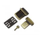 Kulcsos tuck zár, antik, 52 mm x 43 mm