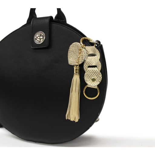 Táskadísz és kulcstartó arany, ezüst és rosegold bőrből