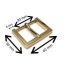 Szögletes csat, 30 mm, arany