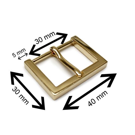 Szögletes csat, 30 mm, arany