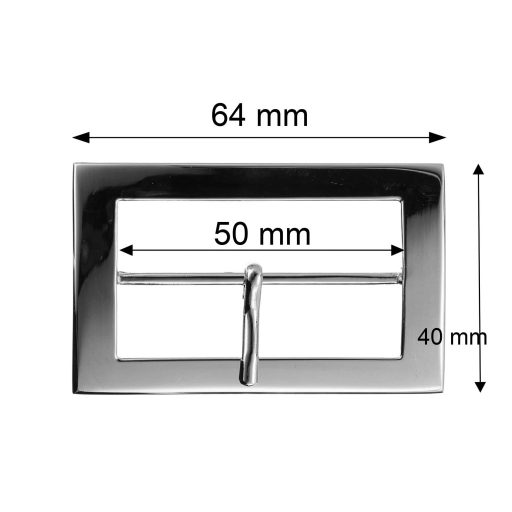 Extra széles övcsat, 50 mm, ezüst színű