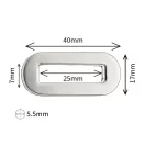 Ringli, ovális , csavarozható, 2,5 cm széles, nikkel