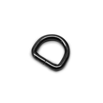 Vas D-karika, 15 x 4 mm, fekete nikkel