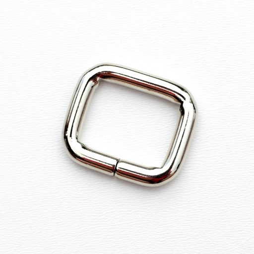 Vas téglalap fogótartó, nikkel, 25x20x6 mm