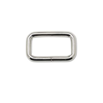 Vas téglalap fogótartó, nikkel, 40 mm x 20 mm x 6 mm