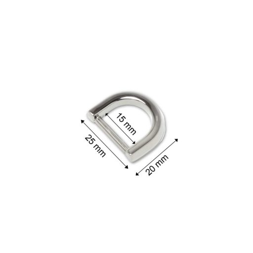 Lapos D-karika, 15 mm, nikkel