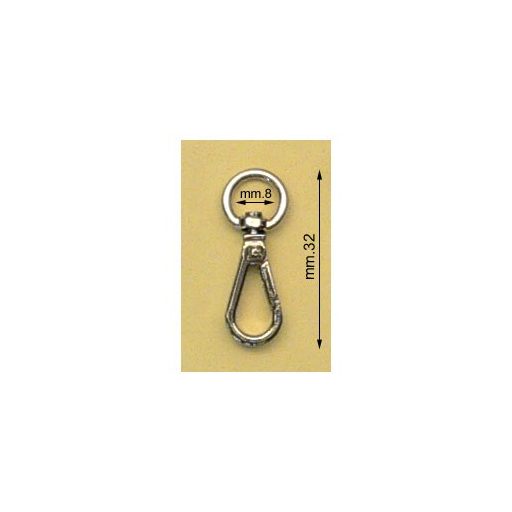 Karabiner, arany, 8 mm