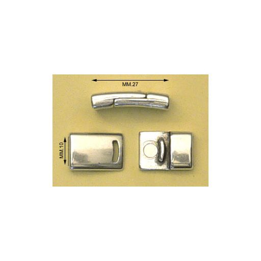 Karkötő csat, ezüstözött, 10 mm
