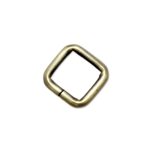 Vas négyzet fogótartó, antik, 20 mm x 20 mm